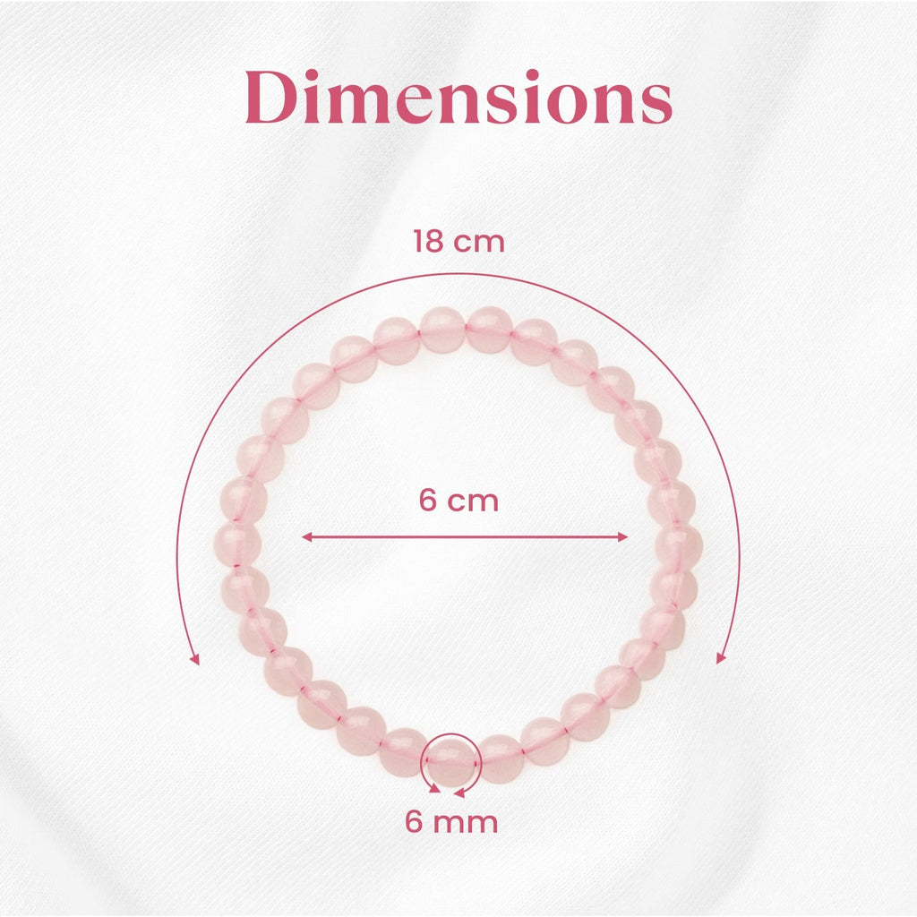 Rose Quartz Bracelet (Women - 6mm Beads)