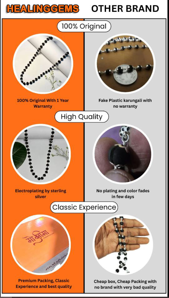 Karungali Malai Silver Cap Plated Necklace